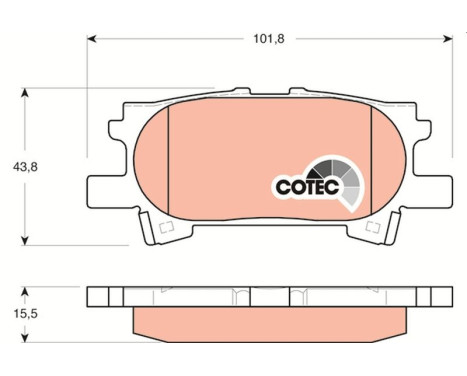 Brake Pad Set, disc brake COTEC GDB3339 TRW, Image 2