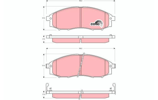Brake Pad Set, disc brake COTEC GDB3340 TRW, Image 2