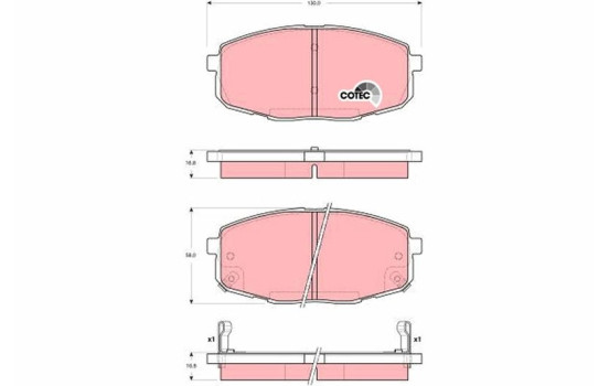 Brake Pad Set, disc brake COTEC GDB3342 TRW, Image 2