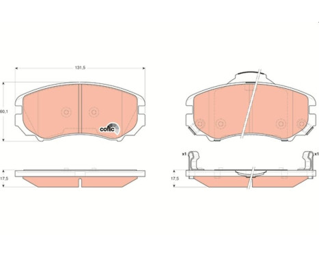 Brake Pad Set, disc brake COTEC GDB3352 TRW, Image 2