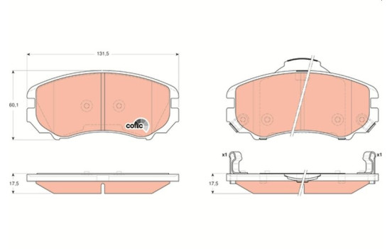 Brake Pad Set, disc brake COTEC GDB3352 TRW, Image 2
