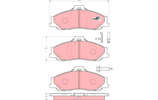 Brake Pad Set, disc brake COTEC GDB3353 TRW, Image 2