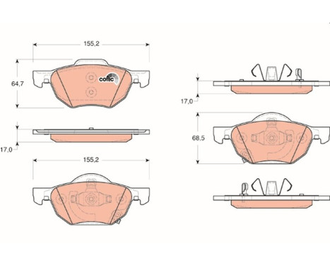 Brake Pad Set, disc brake COTEC GDB3355 TRW, Image 2