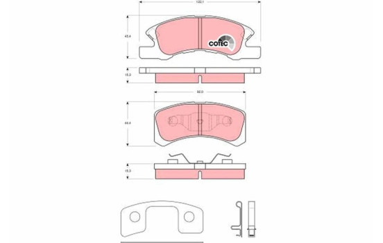 Brake Pad Set, disc brake COTEC GDB3358 TRW, Image 2