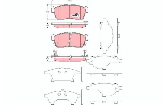 Brake Pad Set, disc brake COTEC GDB3359 TRW, Image 2