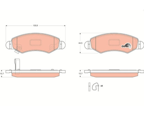 Brake Pad Set, disc brake COTEC GDB3363 TRW, Image 2