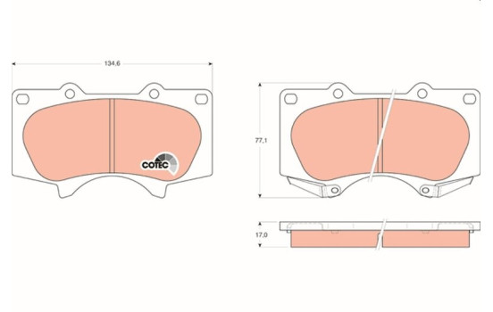 Brake Pad Set, disc brake COTEC GDB3364 TRW, Image 2
