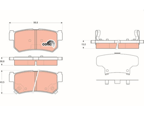 Brake Pad Set, disc brake COTEC GDB3366 TRW, Image 2