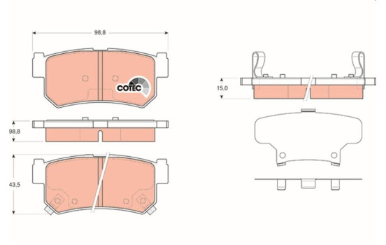 Brake Pad Set, disc brake COTEC GDB3366 TRW, Image 2