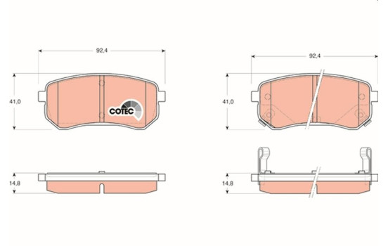 Brake Pad Set, disc brake COTEC GDB3370 TRW, Image 2