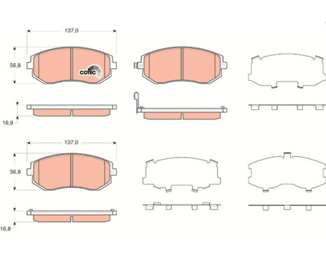 Brake Pad Set, disc brake COTEC GDB3371 TRW, Image 2