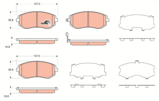 Brake Pad Set, disc brake COTEC GDB3371 TRW, Image 2