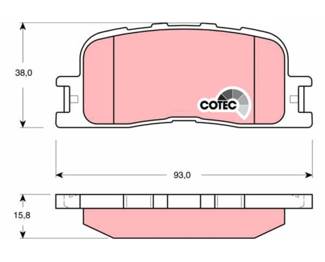 Brake Pad Set, disc brake COTEC GDB3374 TRW, Image 2