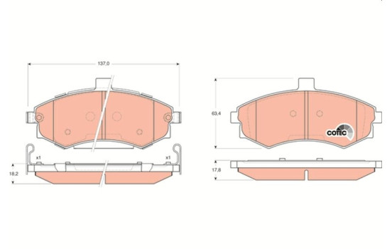 Brake Pad Set, disc brake COTEC GDB3378 TRW, Image 2