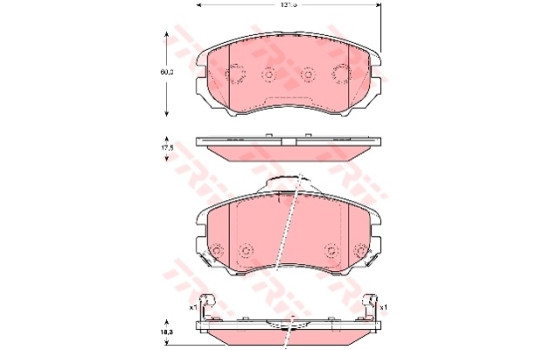 Brake Pad Set, disc brake COTEC GDB3386 TRW
