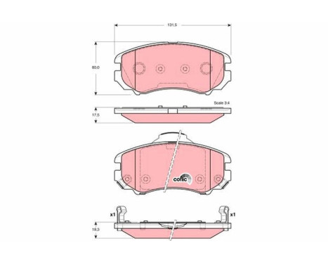 Brake Pad Set, disc brake COTEC GDB3386 TRW, Image 2