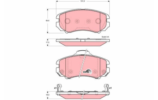 Brake Pad Set, disc brake COTEC GDB3386 TRW, Image 2