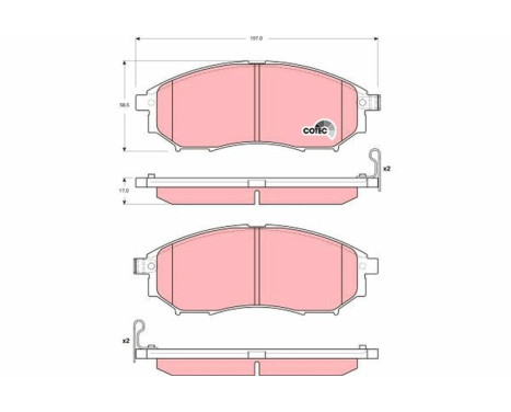 Brake Pad Set, disc brake COTEC GDB3392 TRW, Image 2