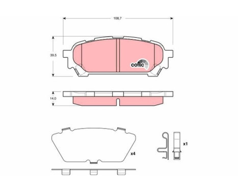 Brake Pad Set, disc brake COTEC GDB3395 TRW, Image 2