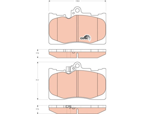 Brake Pad Set, disc brake COTEC GDB3398 TRW, Image 2