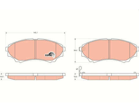 Brake Pad Set, disc brake COTEC GDB3403 TRW, Image 2