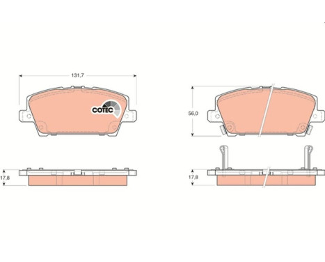 Brake Pad Set, disc brake COTEC GDB3407 TRW, Image 2