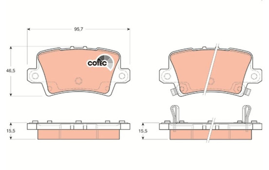 Brake Pad Set, disc brake COTEC GDB3408 TRW, Image 2