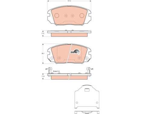 Brake Pad Set, disc brake COTEC GDB3409 TRW, Image 2