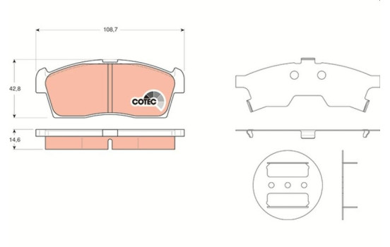 Brake Pad Set, disc brake COTEC GDB3411 TRW, Image 2