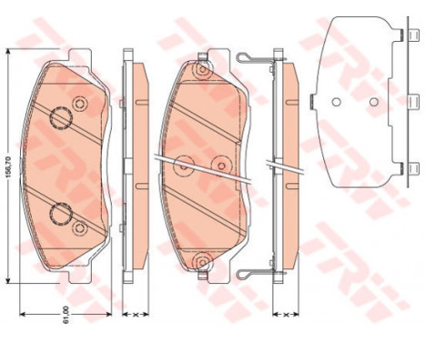 Brake Pad Set, disc brake COTEC GDB3418 TRW