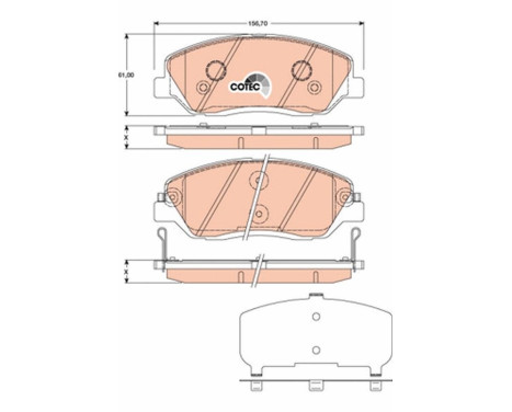 Brake Pad Set, disc brake COTEC GDB3418 TRW, Image 2