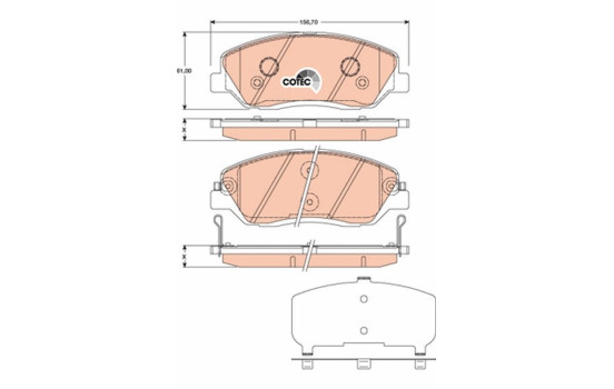 Brake Pad Set, disc brake COTEC GDB3418 TRW, Image 2
