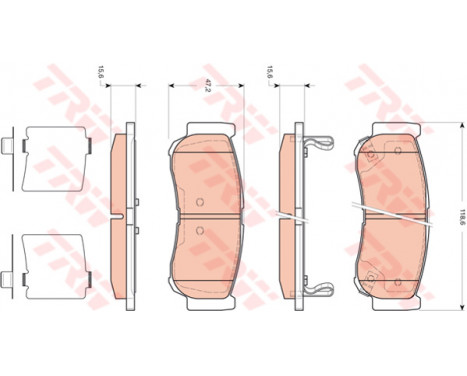 Brake Pad Set, disc brake COTEC GDB3419 TRW