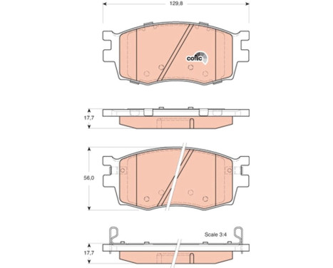 Brake Pad Set, disc brake COTEC GDB3420 TRW, Image 2