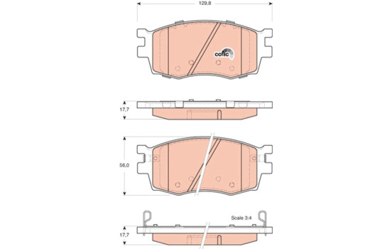 Brake Pad Set, disc brake COTEC GDB3420 TRW, Image 2