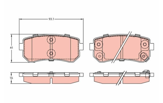 Brake Pad Set, disc brake COTEC GDB3421 TRW, Image 2