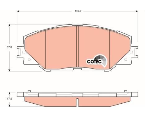 Brake Pad Set, disc brake COTEC GDB3424 TRW, Image 2