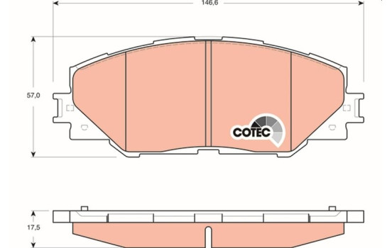 Brake Pad Set, disc brake COTEC GDB3424 TRW, Image 2