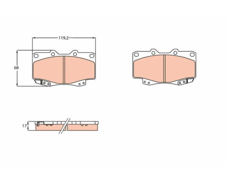 Brake Pad Set, disc brake COTEC GDB3428 TRW, Image 2