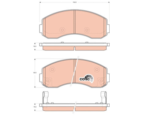 Brake Pad Set, disc brake COTEC GDB3434 TRW, Image 2