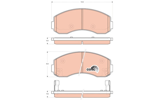 Brake Pad Set, disc brake COTEC GDB3434 TRW, Image 2