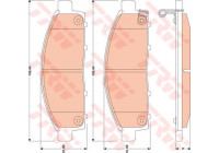 Brake Pad Set, disc brake COTEC GDB3435 TRW