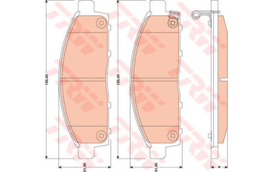 Brake Pad Set, disc brake COTEC GDB3435 TRW
