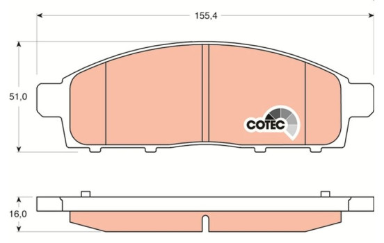 Brake Pad Set, disc brake COTEC GDB3435 TRW, Image 2