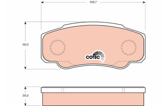 Brake Pad Set, disc brake COTEC GDB3441 TRW, Image 2