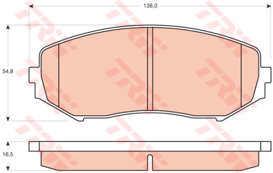 Brake Pad Set, disc brake COTEC GDB3443 TRW