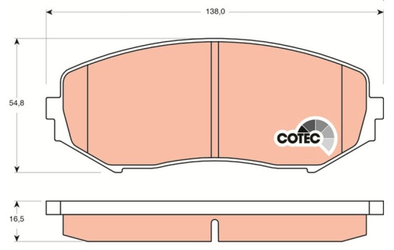Brake Pad Set, disc brake COTEC GDB3443 TRW, Image 2