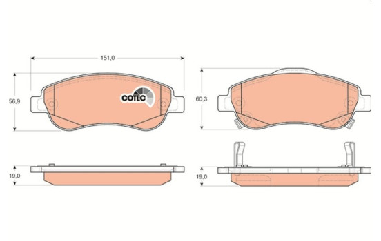 Brake Pad Set, disc brake COTEC GDB3445 TRW, Image 2