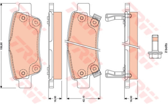 Brake Pad Set, disc brake COTEC GDB3446 TRW