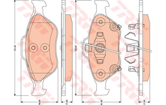 Brake Pad Set, disc brake COTEC GDB3457 TRW